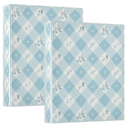 Gingham-Notizbuch mit Klemmbrett, 3,8 cm, ästhetischer Ordner, Lehrerbedarf, für 200 Blatt, Blaugrün von GuoChe