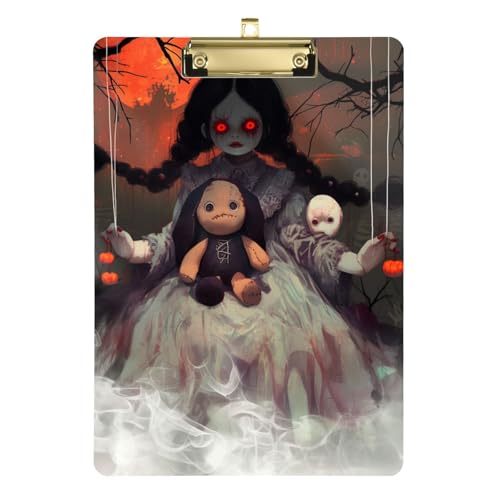 Gruselige Puppenszene, Halloween, Horror, Kunstwerk-Klemmbretter, legale Größe, Hartpappe für Lehrer, Krankenpflege Gruselige Puppenszene, Halloween, Horror, Kunstwerk-Klemmbretter, legale Größe, Hartpappe für Lehrer, Krankenpflege von GuoChe