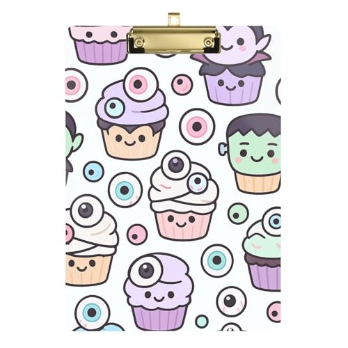 Halloween-Monster-Cupcakes-Klemmbretter aus Kunststoff für Fußball-LKW-Fahrer, Größe 22,9 x 30,5 cm von GuoChe