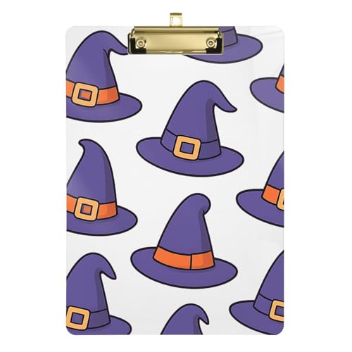 Hexenhut, Halloween-Muster, Damen-Klemmbrett, Folio, Acryl, niedlich, für Krankenschwestern, Studenten, Handel Hexenhut, Halloween-Muster, Damen-Klemmbrett, Folio, Acryl, niedlich, für Krankenschwestern, Studenten, Handel von GuoChe