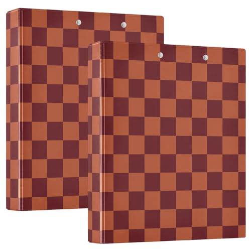 Karierte D-Ringbücher mit Innentaschen, 1 Packung, 3,8 cm, Büroordner, Büro-Organizer für Briefgröße (27,9 x 21,6 cm) von GuoChe