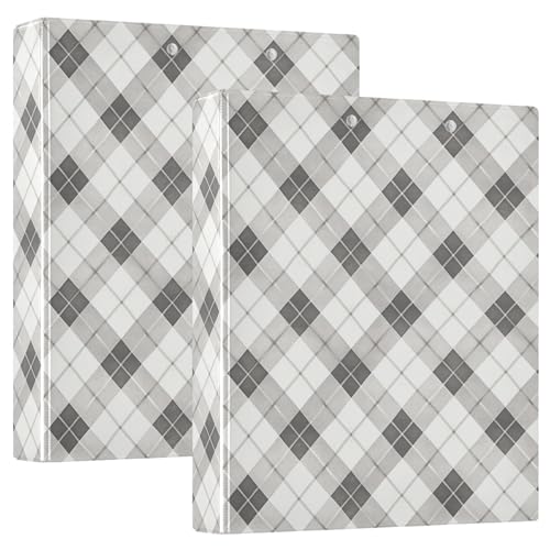 Kariertes Gingham-D-Ringbuch mit Tascheneinband, 1 Packung, 3,8 cm, ästhetischer Ordner, Schreibwaren, für Briefgröße (27,9 x 21,6 cm) von GuoChe