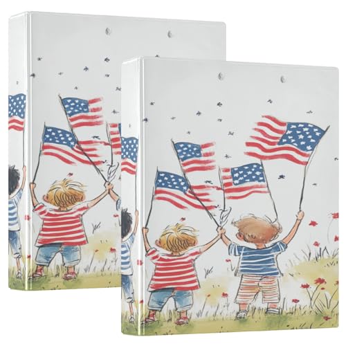 Kleine Flaggen für Kinder, robuste Ordner mit Taschen, 1 Packung, 3,8 cm, ästhetischer Ordner, Schreibwaren, Zubehör für Briefgröße (27,9 x 21,6 cm) von GuoChe
