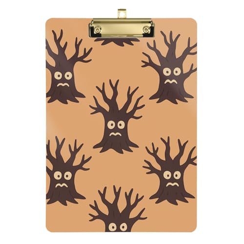 Klemmbrett Ordner Hartplatte für Krankenschwestern Hausbauer Größe 9 x 12 Gruseliger Baum Halloween Muster von GuoChe