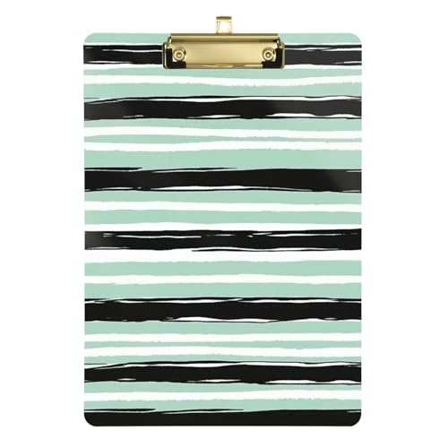 Klemmbrett-Set für Klassenzimmer, Minzgrün, gestreift, Standard-Loch, für Krankenschwestern, Heimunternehmer, Größe 22,9 x 30,5 cm von GuoChe