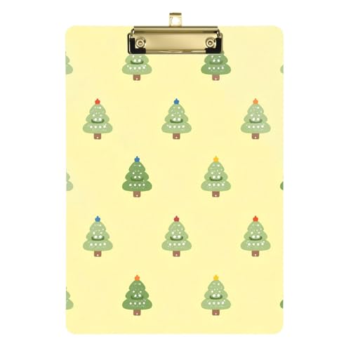 Klemmbrett aus bedrucktem Kunststoff für personalisierte Klemmbretter für Lehrer, Größe 22,9 x 30,5 cm, Weihnachtsbäume von GuoChe