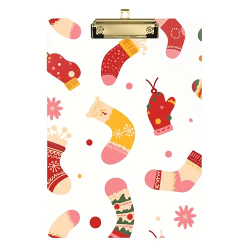 Klemmbrett für Hausaufgaben, pädiatrisch, Größe 22,9 x 30,5 cm, buntes Weihnachtssockenmuster Klemmbrett für Hausaufgaben, pädiatrisch, Größe 22,9 x 30,5 cm, buntes Weihnachtssockenmuster von GuoChe
