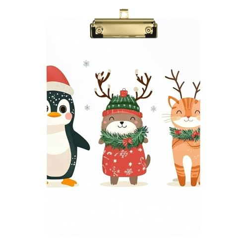 Klemmbrett für Ordner, wasserdicht, für Klassenzimmer, für Lehrer, Grundgröße, 22,9 x 30,5 cm, Weihnachten von GuoChe