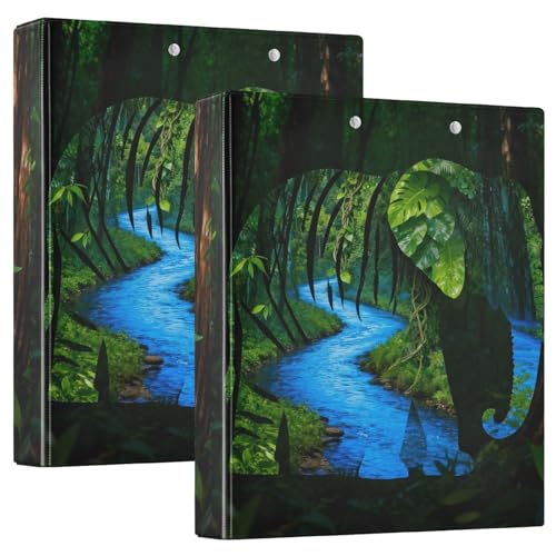 Klemmbrett mit Dschungel-Elefantenlandschaft, Tier-Collage, Klemmbrett mit Taschen, 1 Packung, 3,8 cm, sortierte Ordner, Zuhause, Reisen, Karten, Aufbewahrungsbehälter für Briefgröße (27,9 x 21,6 cm) von GuoChe