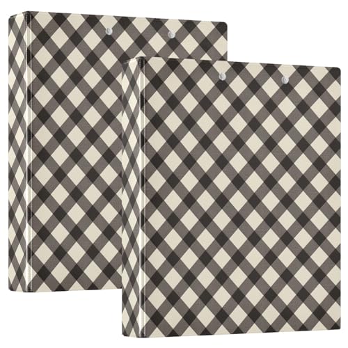 Klemmbrett mit Innentaschen, 3,8 cm, Büffelkariert, für 200 Blatt, Schwarz / Beige, 1 Packung von GuoChe