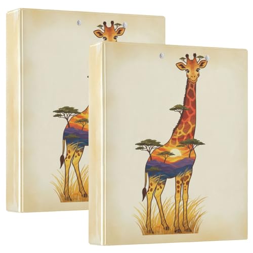 Klemmbrett mit Taschen, Afrikanische Giraffe, einfarbig, 1 Stück, 3,8 cm, sortiert, Bürobedarf, Hardcover von GuoChe