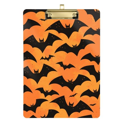 Klemmbretter Großpackung Hartplatte für Schüler, Mädchen, Kinder, Lehrer, Klemmbrett, Größe 22,9 x 30,5 cm, orangefarbener Fledermaus Klemmbretter Großpackung Hartplatte für Schüler, Mädchen, Kinder, Lehrer, Klemmbrett, Größe 22,9 x 30,5 cm, orangefarbener Fledermaus von GuoChe