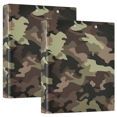 Klemmbrettordner mit Klemmbrett, 3,8 cm, ästhetischer Ordner, für Zuhause, Reisen, Karten, Aufbewahrungsbehälter für Briefgröße (27,9 x 21,6 cm), Camouflagebraun / dunkel von GuoChe