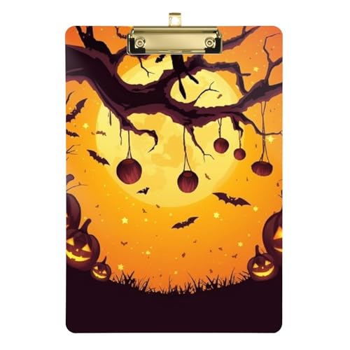 Kürbisstreifen, Halloween-Design, Ordner mit Klemmbrett, wasserdicht, für Volleyball, Baseball-Trainer von GuoChe