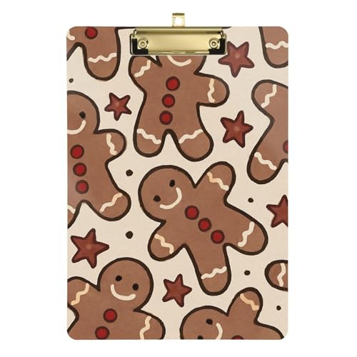 Lebkuchen-Männer-Klemmbrett, Notizblock, Hartplatte für Studenten, Mädchen, Kinder, Lehrer, Klemmbrett, Größe 22,9 x 30,5 cm Lebkuchen-Männer-Klemmbrett, Notizblock, Hartplatte für Studenten, Mädchen, Kinder, Lehrer, Klemmbrett, Größe 22,9 x 30,5 cm von GuoChe