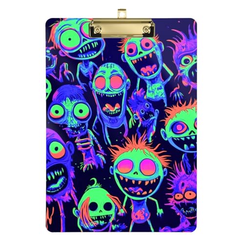 Liefer-Klemmbrett Transparent für Lehrer Portfolio Klemmbrett Größe 9 x 12 Neon Monster Muster Liefer-Klemmbrett Transparent für Lehrer Portfolio Klemmbrett Größe 9 x 12 Neon Monster Muster von GuoChe