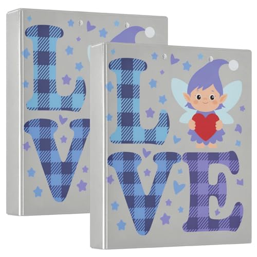 Love Buffalo Plaid Datenordner mit Klemmbrett, 1 Packung, 3,8 cm, sortiert, Bürobedarf, Hardcover von GuoChe
