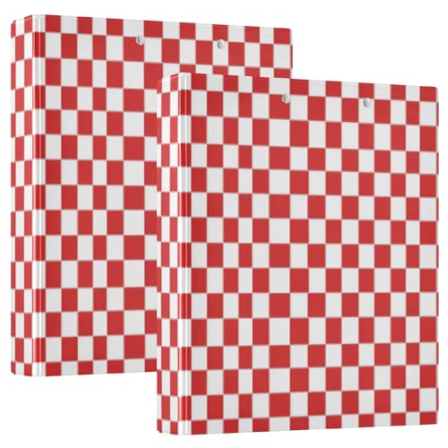 Lustiges kariertes Notizbuch, Ordner mit Taschen, 3,8 cm, ästhetischer Ordner, Büro-Organizer, Hardcover von GuoChe