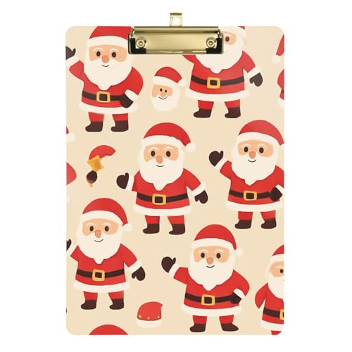 Mädchen-Klemmbrett für die Schule, wasserdicht, für das erste Jahr, Lehrer, Must-Haves, Größe 22,9 x 30,5 cm, Weihnachtsmann-Muster Mädchen-Klemmbrett für die Schule, wasserdicht, für das erste Jahr, Lehrer, Must-Haves, Größe 22,9 x 30,5 cm, Weihnachtsmann-Muster von GuoChe