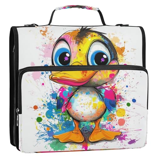Niedliche Cayuga-Ente, 3,8 cm, 3 Ringe, Reißverschluss, Ordner mit Griff und abnehmbarem Schultergurt, Dokumentenmappe für Mittelschüler Niedliche Cayuga-Ente, 3,8 cm, 3 Ringe, Reißverschluss, Ordner mit Griff und abnehmbarem Schultergurt, Dokumentenmappe für Mittelschüler von GuoChe