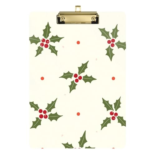 Niedlicher Klemmbrett-Organizer, wasserdicht, für Lehrer, Stillen, Größe 22,9 x 30,5 cm, Stechpalmenbeere, Weihnachten, nahtlos Niedlicher Klemmbrett-Organizer, wasserdicht, für Lehrer, Stillen, Größe 22,9 x 30,5 cm, Stechpalmenbeere, Weihnachten, nahtlos von GuoChe