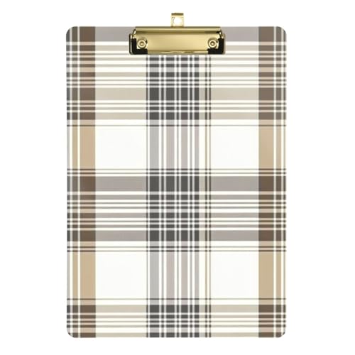 Niedliches Klemmbrett, transparent, für Krankenschwestern, Heimunternehmer, Größe 22,9 x 30,5 cm, Beige Tartan Plaid Niedliches Klemmbrett, transparent, für Krankenschwestern, Heimunternehmer, Größe 22,9 x 30,5 cm, Beige Tartan Plaid von GuoChe