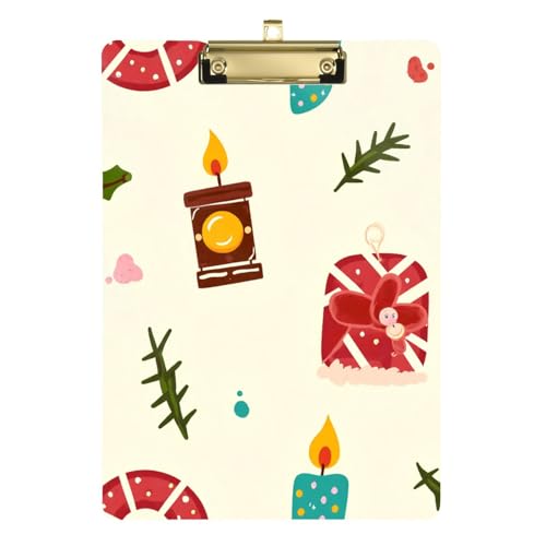 Niedliches Klemmbrett aus Hartfaserplatte für Trainer, medizinisches Klassenzimmer, Größe 22,9 x 30,5 cm, Weihnachtskerzen-Dekoration Niedliches Klemmbrett aus Hartfaserplatte für Trainer, medizinisches Klassenzimmer, Größe 22,9 x 30,5 cm, Weihnachtskerzen-Dekoration von GuoChe
