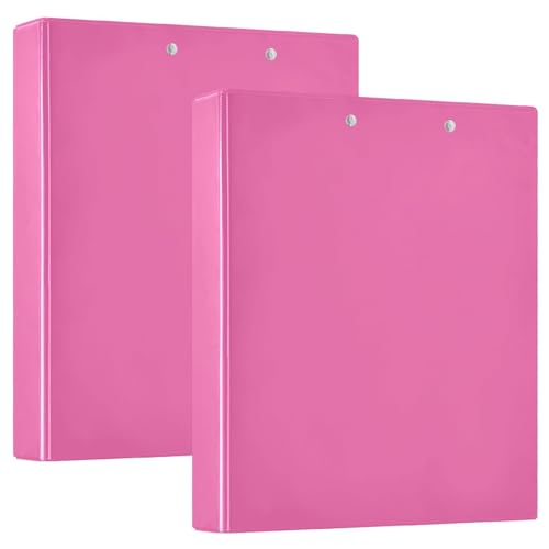 Notizbuch mit 3 Ringen, 3,5 cm, mit Klemmbrett, 1/2 Stück, für Briefgröße (27,9 x 21,6 cm), 200 Blatt, Hot Pink, einfarbig, einfarbig von GuoChe