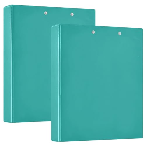 Notizbuch mit drei Ringen, 3,8 cm, mit Klemmbrett, 1/2er-Pack, Schulbedarf, 200 Blatt, Hellmeergrün von GuoChe