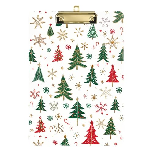 Ordner-Klemmbrett aus Kunststoff für Klassenzimmer Zubehör für Lehrer High School Größe 22,9 x 30,5 cm Weihnachtsbäume von GuoChe