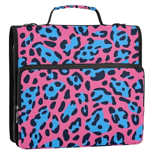 Ordner-Organizer mit 3 Ringen, Leopardenmuster, 3,8 cm, mit Schultergurt, Dokumentenmappe, Organizer für Mittelschüler Ordner-Organizer mit 3 Ringen, Leopardenmuster, 3,8 cm, mit Schultergurt, Dokumentenmappe, Organizer für Mittelschüler von GuoChe