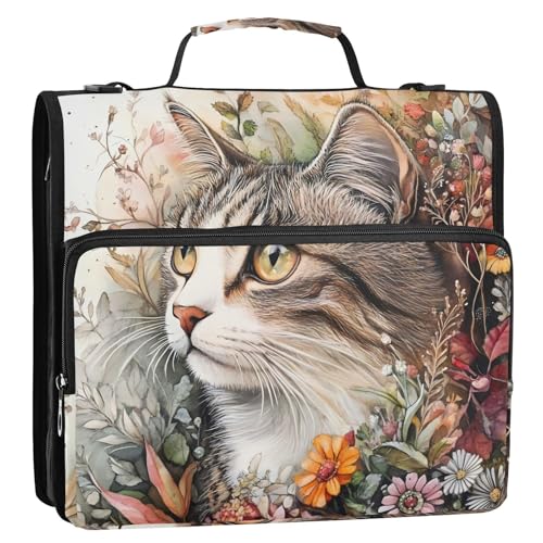 Ordner-Organizer mit 3 Ringen und Reißverschluss, mit Griff und abnehmbarem Schultergurt, mehrere Taschen, Schulordner für Büro, Schule, 3,8 cm Ordner-Organizer mit 3 Ringen und Reißverschluss, mit Griff und abnehmbarem Schultergurt, mehrere Taschen, Schulordner für Büro, Schule, 3,8 cm von GuoChe