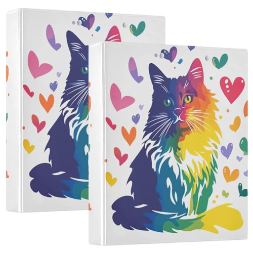 Ordner mit 3 Ringen, 3,8 cm, mit Klemmbrett, 1/2 Packungen, Ordner für Schule, Hardcover, Ölgemälde, Blumenstrauß von GuoChe
