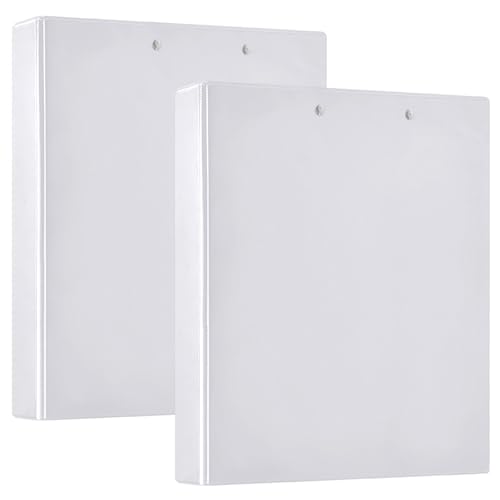 Ordner mit 3 Ringen, 3,8 cm und 1,27 cm, mit Klemmbrett, 1/2 Stück, für Briefgröße (27,9 x 21,6 cm), Hardcover, Weiß von GuoChe