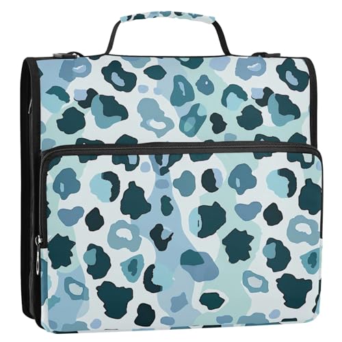 Ordner mit Reißverschluss, 3 Ringe, 3,8 cm, Leopardenmuster, mit Griff und abnehmbarem Schultergurt, einfach zu transportieren, Dokumenten-Organizer, Tasche für Mittelschule Ordner mit Reißverschluss, 3 Ringe, 3,8 cm, Leopardenmuster, mit Griff und abnehmbarem Schultergurt, einfach zu transportieren, Dokumenten-Organizer, Tasche für Mittelschule von GuoChe