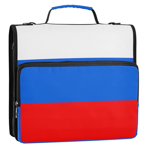 Ordner mit Russland-Flagge, 3,8 cm, mit extra Taschen, Schultergurt und Griff, mehrere Taschen, Dokumentenmappe, Organizer für Schule und Büro, 3,8 cm Ordner mit Russland-Flagge, 3,8 cm, mit extra Taschen, Schultergurt und Griff, mehrere Taschen, Dokumentenmappe, Organizer für Schule und Büro, 3,8 cm von GuoChe