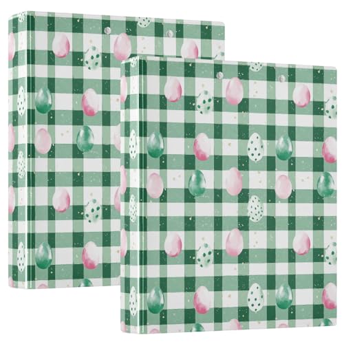 Oster-Aufbewahrungsordner mit Aquarell-Eiern, kariert, mit Innentaschen, 1 Packung, 3,8 cm, sortierte Ordner, Zuhause, Reisen, Karten, Aufbewahrungsbehälter, Hardcover von GuoChe