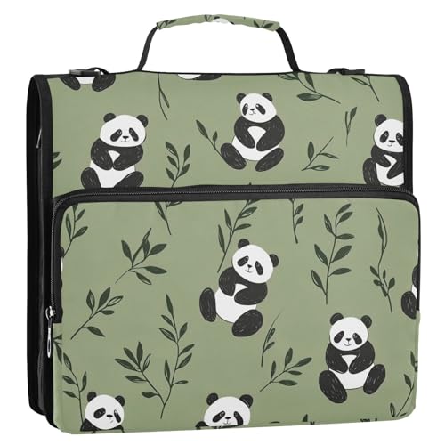 Panda-Organizer mit 3 Ringen, Reißverschluss, mit Schultergurt und Griff, inklusive Reißverschlusstasche, Dokumentenmappe, Organizer für Mittelschüler Panda-Organizer mit 3 Ringen, Reißverschluss, mit Schultergurt und Griff, inklusive Reißverschlusstasche, Dokumentenmappe, Organizer für Mittelschüler von GuoChe