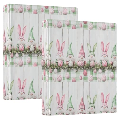 Pastell Green Buffalo Plaid y Gnomes Eggs Easter Data Binder with Clipboard 1 Pack 3.8 cm Office Binder Stationery Supplies Holds 200 Sheets von GuoChe