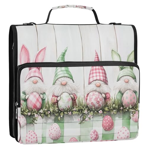 Pastellgrüne Büffelkarierte Hasenzwerge, Eier, Ostern, 3,8 cm, 3 Ringe, stabiler Reißverschluss, Ordner mit Riemen, leicht zu transportieren, Dokumentenmappe für Mittelschule Pastellgrüne Büffelkarierte Hasenzwerge, Eier, Ostern, 3,8 cm, 3 Ringe, stabiler Reißverschluss, Ordner mit Riemen, leicht zu transportieren, Dokumentenmappe für Mittelschule von GuoChe