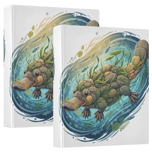 Platypus River Stone Collage Aufbewahrungsordner mit Klemmbrett, 1 Packung, 3,8 cm, sortierte Ordner, Arztbedarf, Hardcover von GuoChe