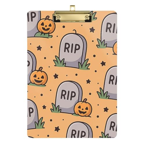 Quadratisches Klemmbrett aus Hartfaserplatte für Lehrer, Krankenpflege, Größe 22,9 x 30,5 cm, Friedhofsszene, Halloween-Grafik Quadratisches Klemmbrett aus Hartfaserplatte für Lehrer, Krankenpflege, Größe 22,9 x 30,5 cm, Friedhofsszene, Halloween-Grafik von GuoChe