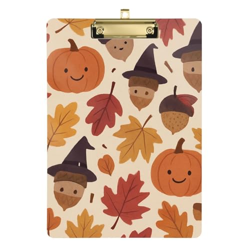 Quadratisches Klemmbrett mit Herbstlaub- und Kürbismuster, transparent für personalisierte Klemmbretter für Quadratisches Klemmbrett mit Herbstlaub- und Kürbismuster, transparent für personalisierte Klemmbretter für von GuoChe