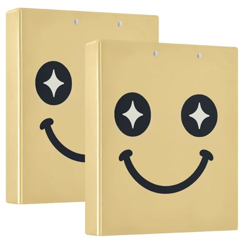 Rainbow Happy Look D-Ringordner mit Taschen, 1 Packung, 3,8 cm, sortierte Ordner, Zuhause, Reisen, Karten, Aufbewahrungsbehälter für Briefgröße (27,9 x 21,6 cm) von GuoChe