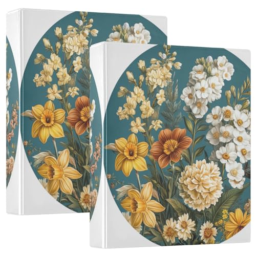 Ringbuch, rund, 3,8 cm, mit Innentaschen, 1/2 Packungen, Schulbedarf, Ordner, 200 Blatt, Blumen, Narzissen, blutendes Herz, Dahlie Ringbuch, rund, 3,8 cm, mit Innentaschen, 1/2 Packungen, Schulbedarf, Ordner, 200 Blatt, Blumen, Narzissen, blutendes Herz, Dahlie von GuoChe