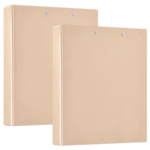 Ringbuch, rund, 3,8 cm, mit Innentaschen, 1/2 Stück, Schulhefter 200 Blatt, Pfirsichpuff Beige von GuoChe