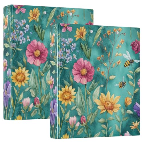 Ringbuch Rundringe 3,8 cm mit Taschen-Einband 1/2 Stück Schulhefter 200 Blatt Frühlingsblumen Bienen Blaugrün Ringbuch Rundringe 3,8 cm mit Taschen-Einband 1/2 Stück Schulhefter 200 Blatt Frühlingsblumen Bienen Blaugrün von GuoChe