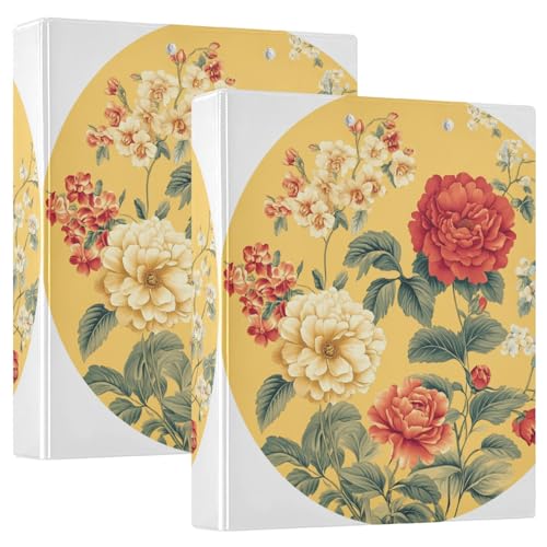 Ringbuch mit 3 Ringen, 3,5 cm mit Klemmbrett, 1/2er-Pack, Ordner für Schule, Hardcover, Blumen, Rose, Dahlie, Gladiolen, Gelb Ringbuch mit 3 Ringen, 3,5 cm mit Klemmbrett, 1/2er-Pack, Ordner für Schule, Hardcover, Blumen, Rose, Dahlie, Gladiolen, Gelb von GuoChe