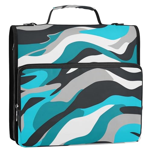 Ringbuch mit 3 Ringen, 3,8 cm, Reißverschluss, Organizer mit Griff, mehrere Taschen, tragbares Portfolio für Büro, Schule Ringbuch mit 3 Ringen, 3,8 cm, Reißverschluss, Organizer mit Griff, mehrere Taschen, tragbares Portfolio für Büro, Schule von GuoChe