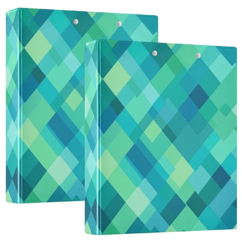 Ringbuch mit 3 Ringen, 3,8 cm, mit Klemmbrett, 1/2er-Pack, Ordner für Studenten, 200 Blatt, lustiges Karomuster, Türkisgrün Ringbuch mit 3 Ringen, 3,8 cm, mit Klemmbrett, 1/2er-Pack, Ordner für Studenten, 200 Blatt, lustiges Karomuster, Türkisgrün von GuoChe